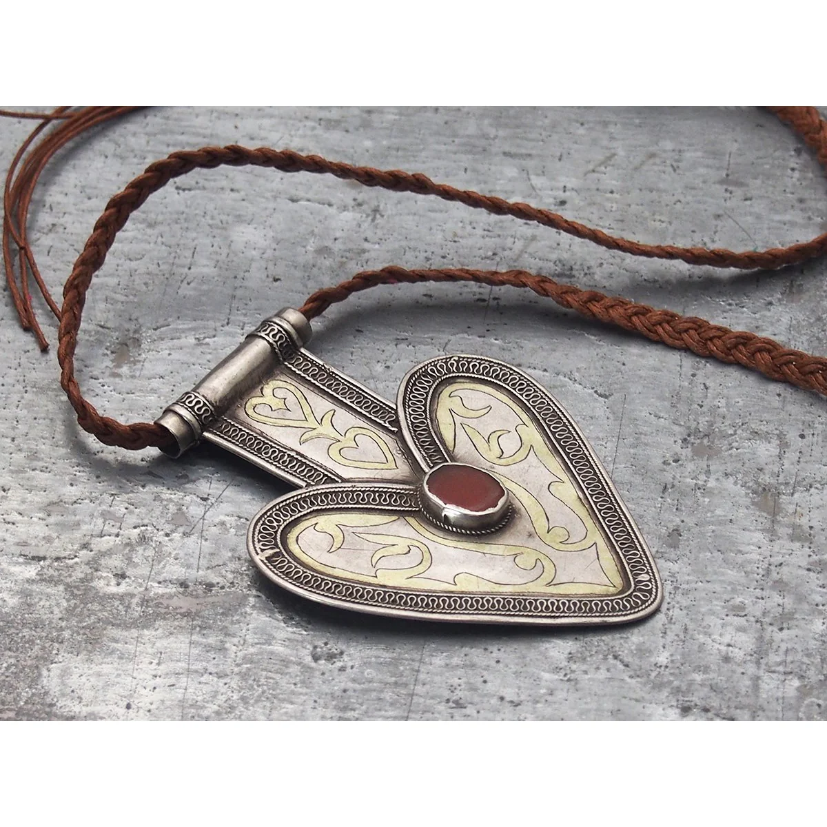 Tekke Turkmen Silver and Carnelian Asyk - Image 2