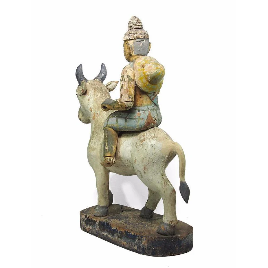 Temple Guardian Astride Brahma Bull Ca.1940 - Image 3