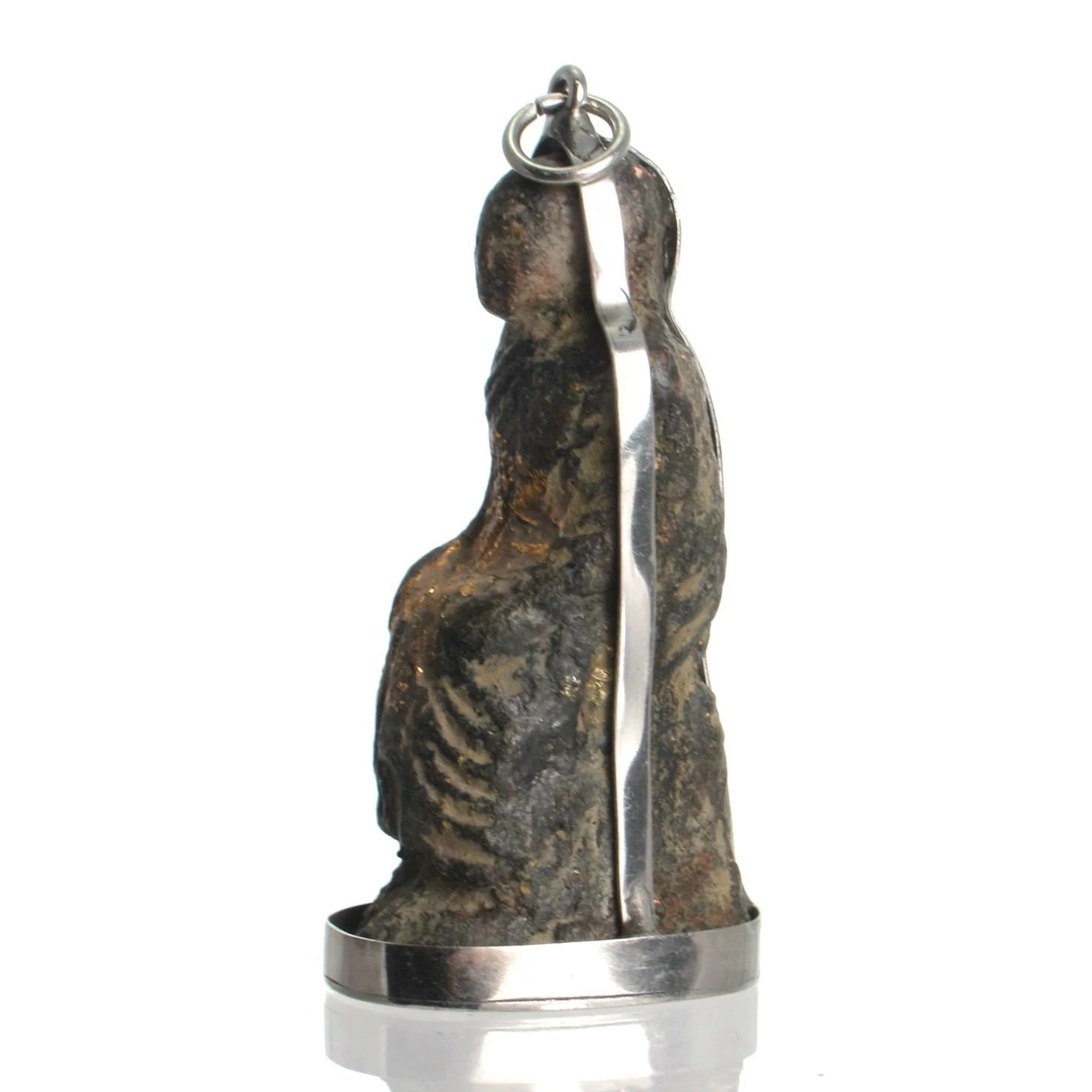 Terracotta Seated Buddha Amulet Pendant - Image 2