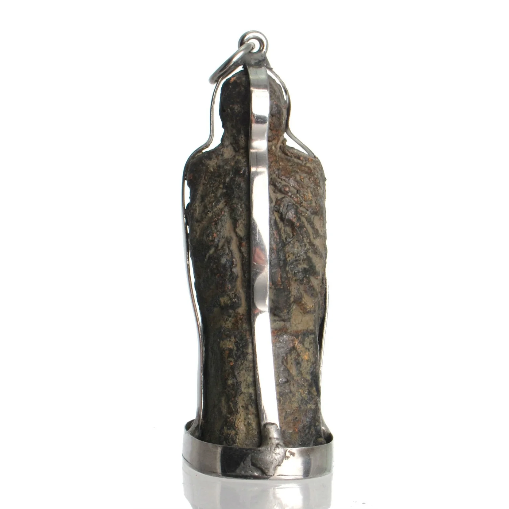 Terracotta Seated Buddha Amulet Pendant - Image 3
