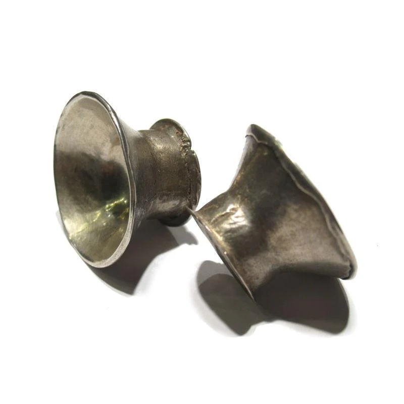 Thai Karen Tribal Silver Earrings / Ear Gauge - Image 4