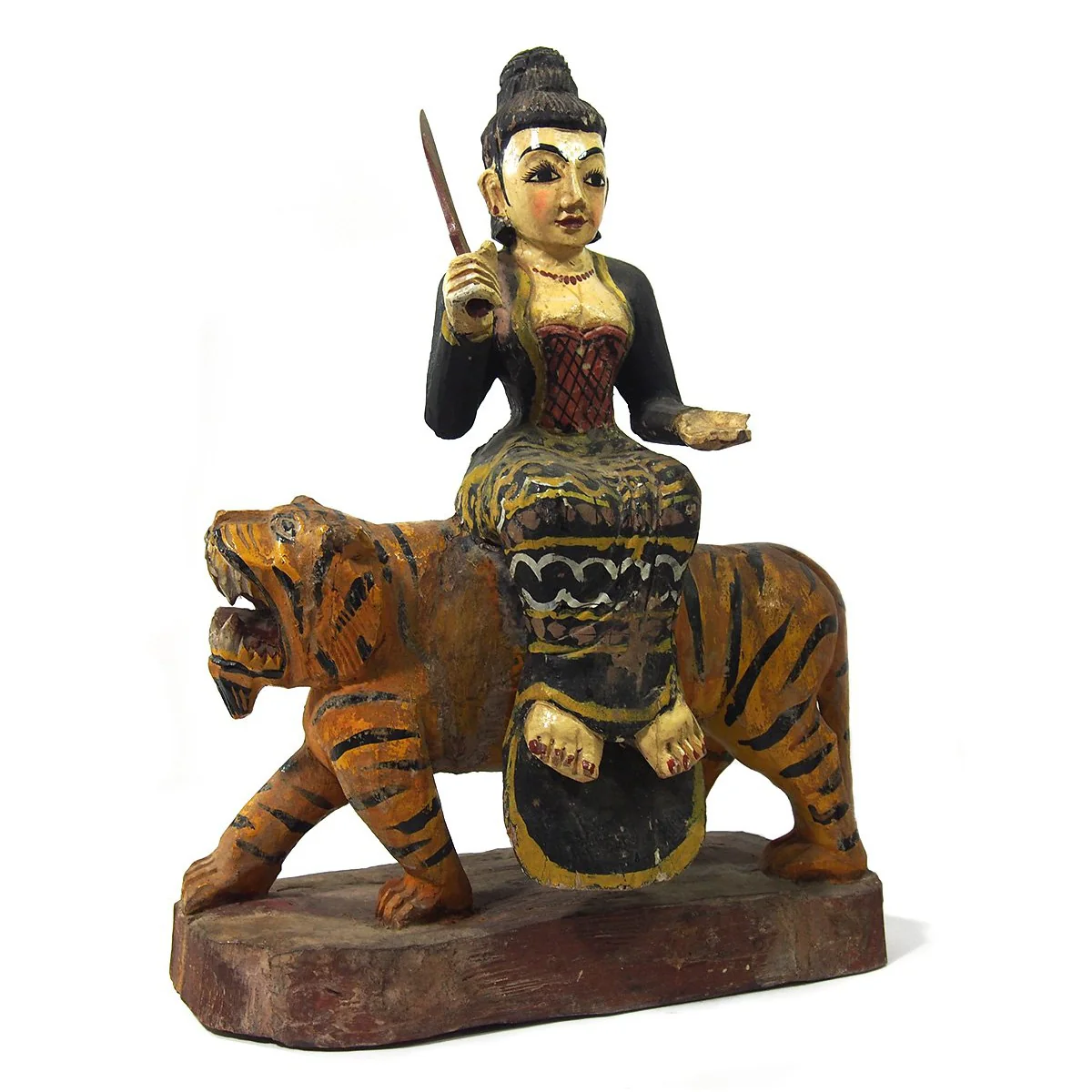 Goddess Durga on a Tiger Temple Guardian Figure from Burma 1 - Image 2