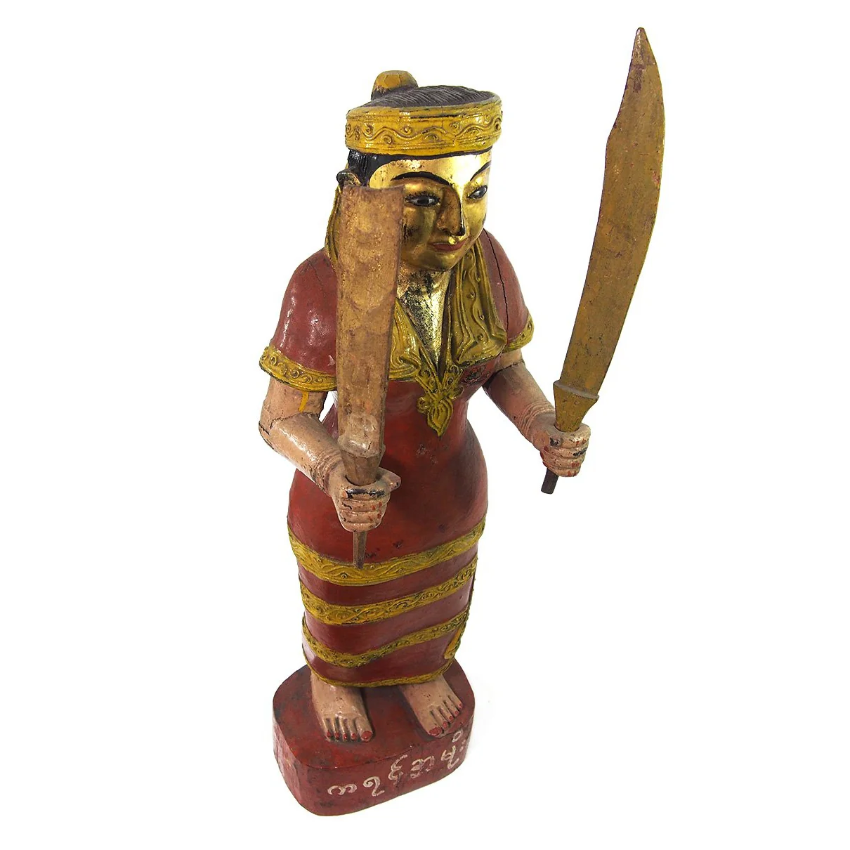 Temple Warrior Guardian Nat Female Figure XL Ca.1950 - Image 4