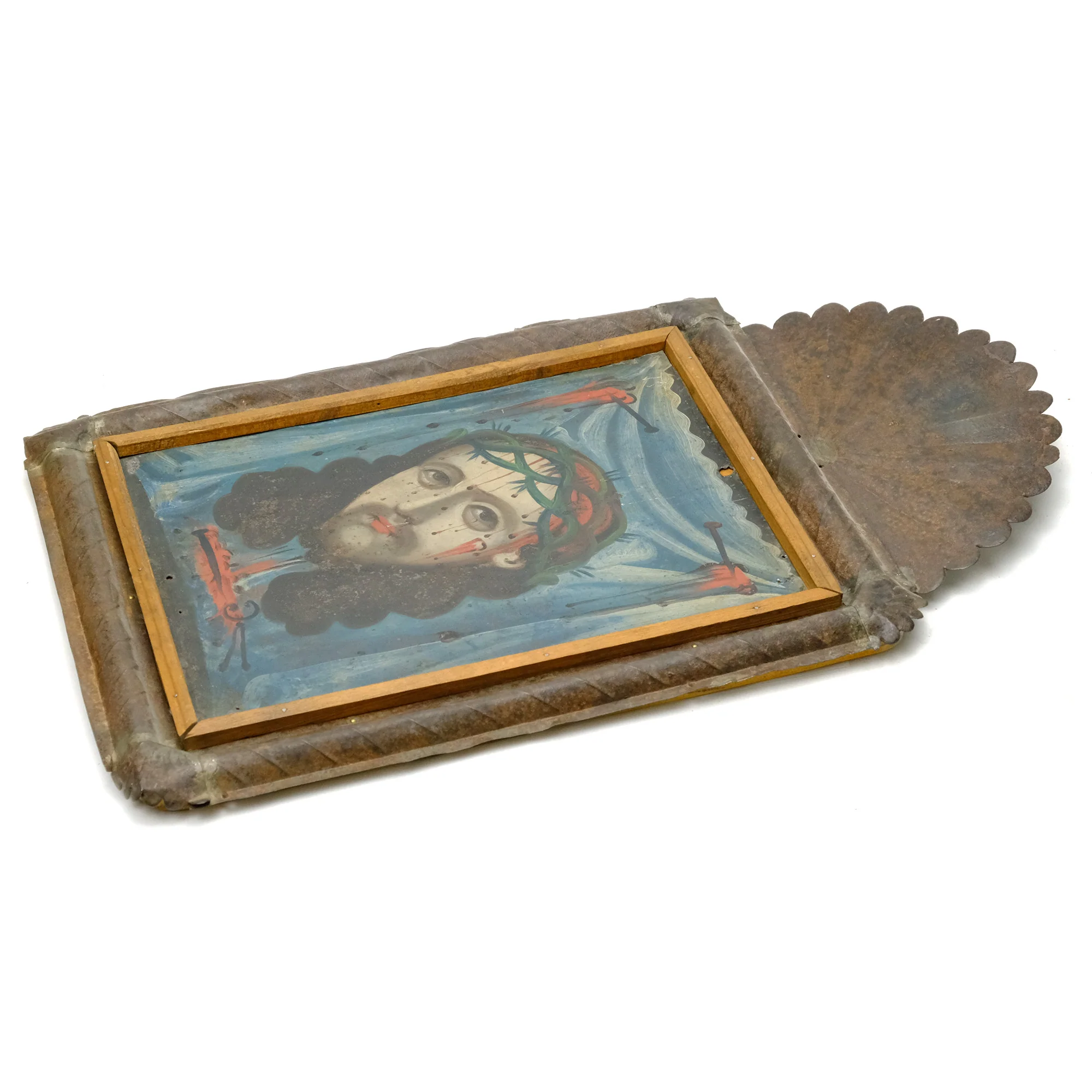 The Veil of Veronica or Holy Face of Jesus Retablo #175 - Image 2