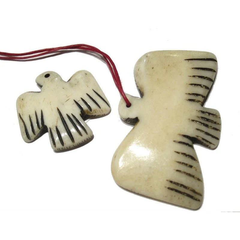 Thunderbird Hand Carved Cow Bone Pendant - Image 3