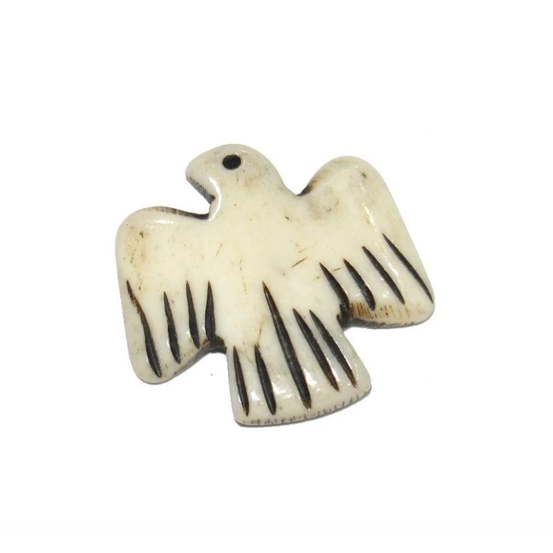 Thunderbird Hand Carved Cow Bone Pendant - Image 4