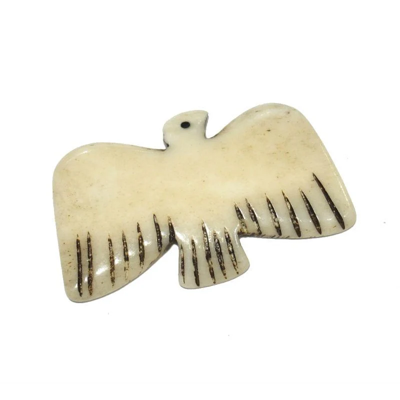 Thunderbird Hand Carved Cow Bone Pendant - Image 5