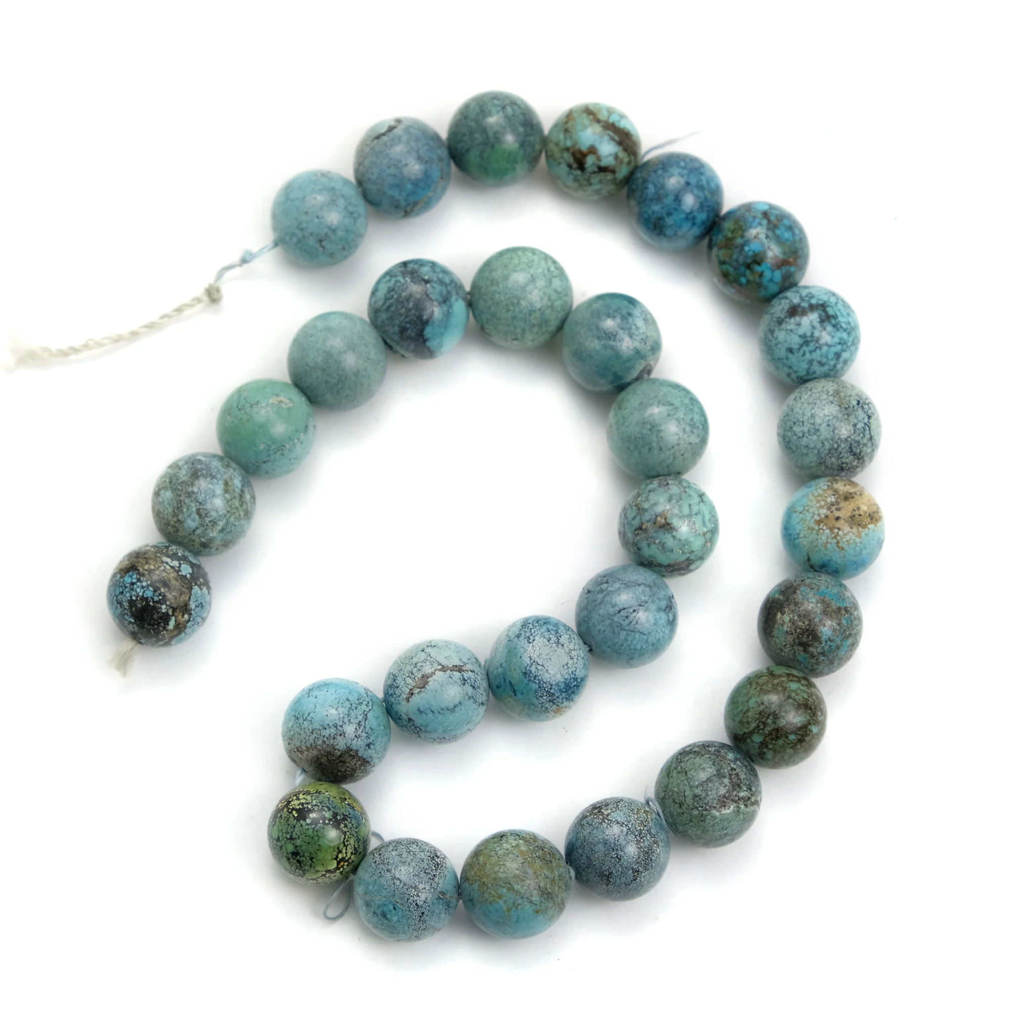Tibetan Turquoise 14mm Strand #3 - Image 2