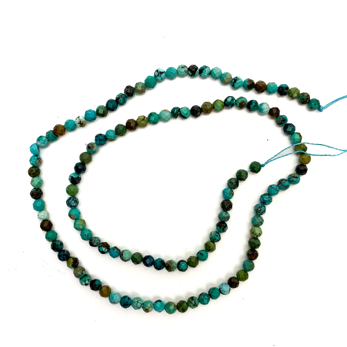 Tibetan Turquoise 3mm Faceted Rounds - Image 2