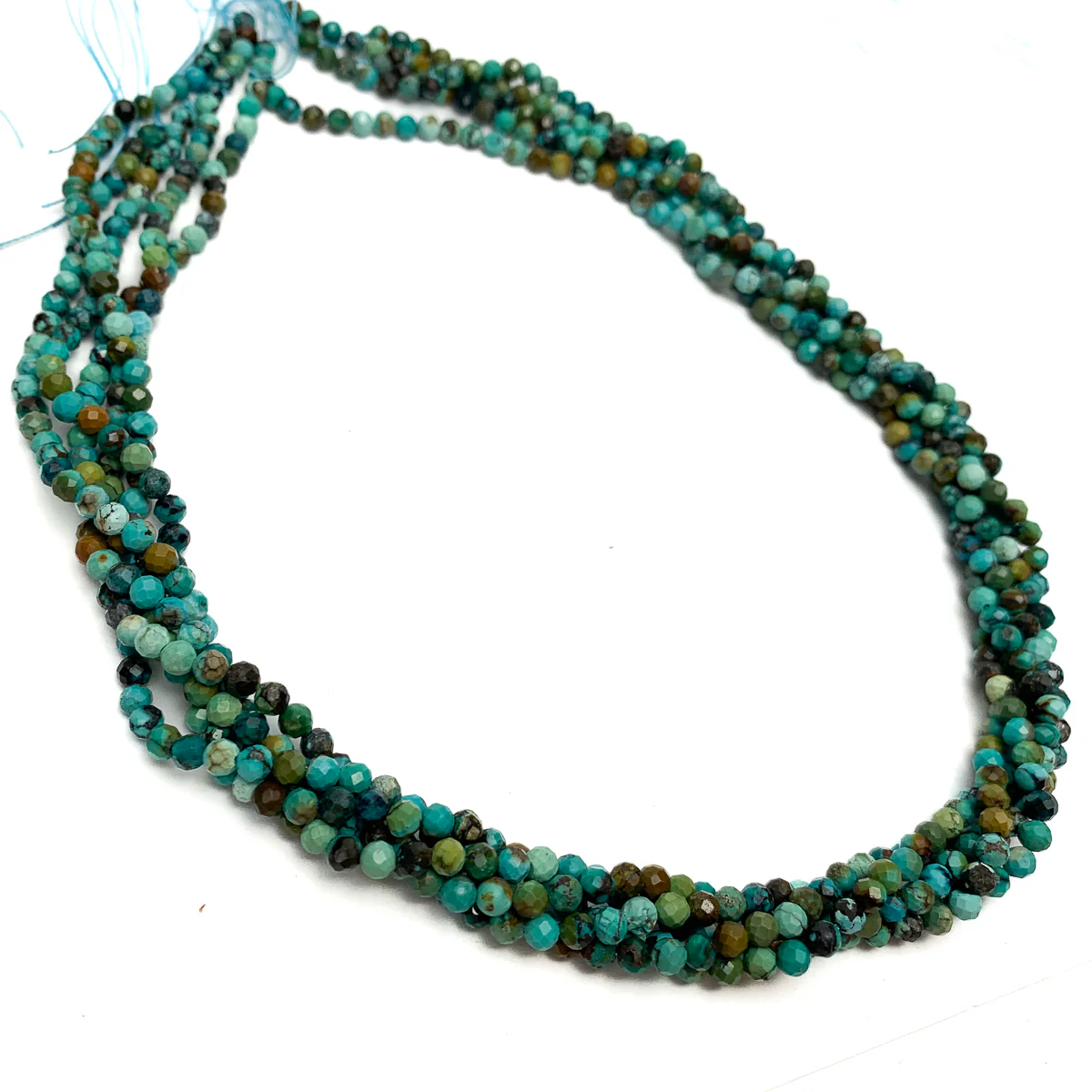 Tibetan Turquoise 3mm Faceted Rounds - Image 3