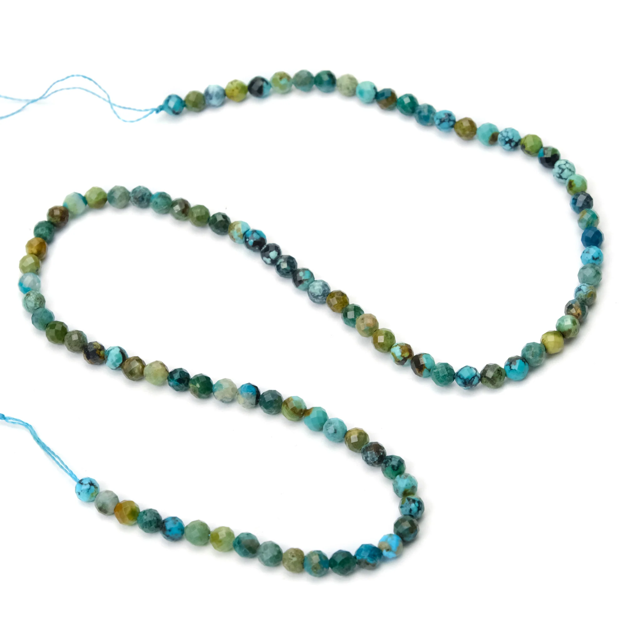 Tibetan Turquoise 4mm Faceted Rounds - Image 2