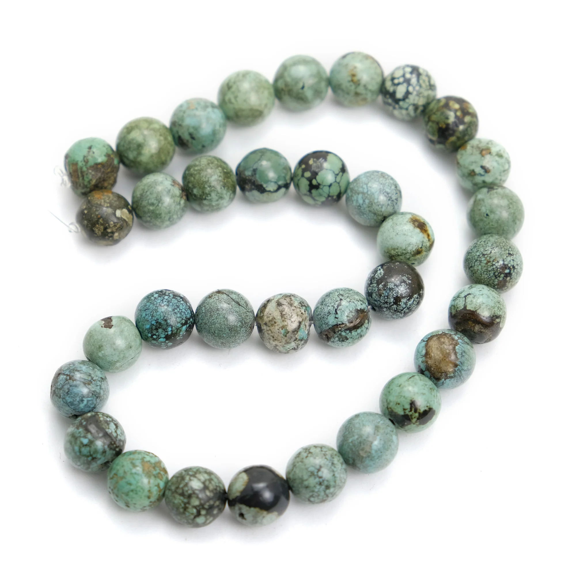 Tibetan Turquoise 12mm Strand #1 - Image 2
