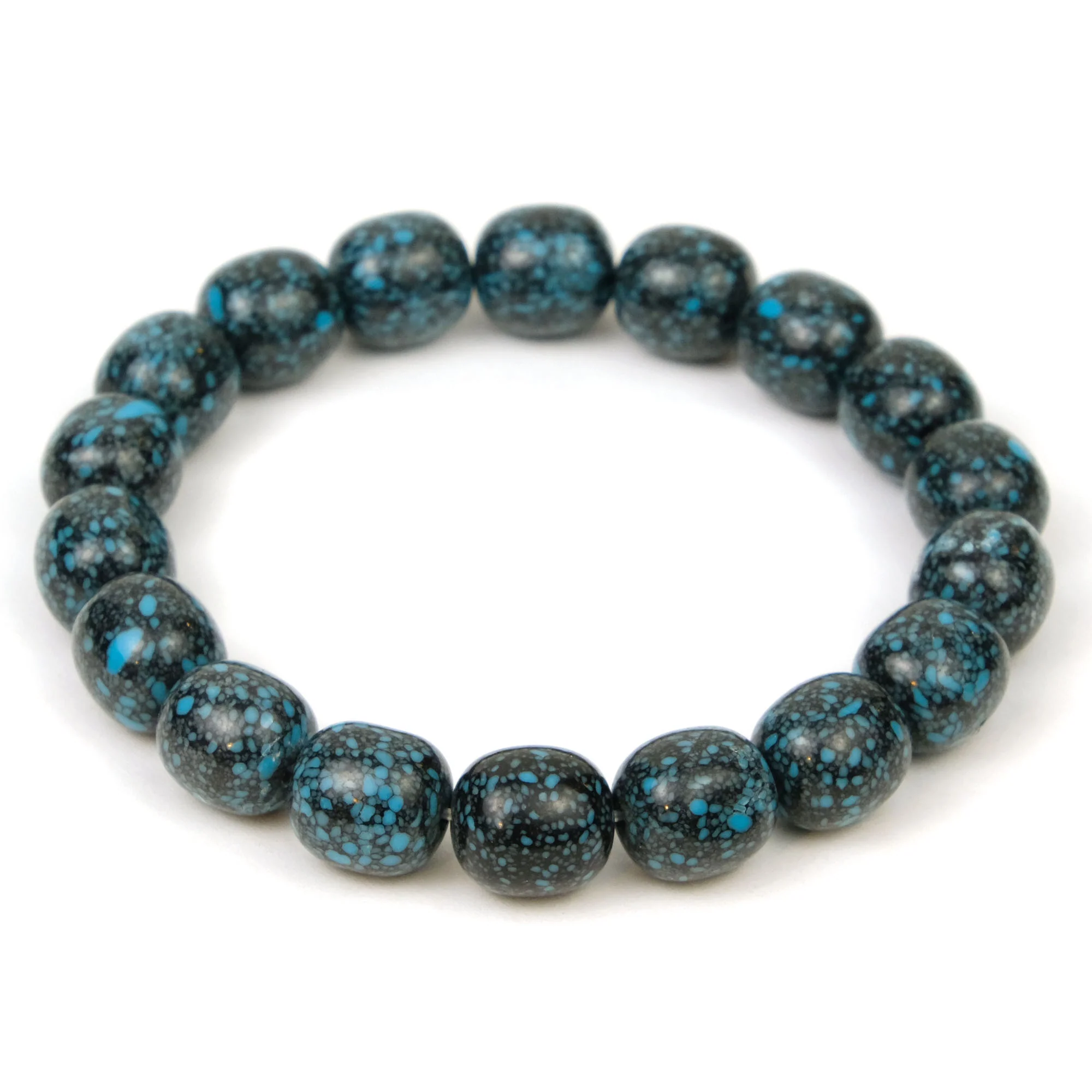 Tibetan Turquoise Stretch Bracelet 10mm - Image 2