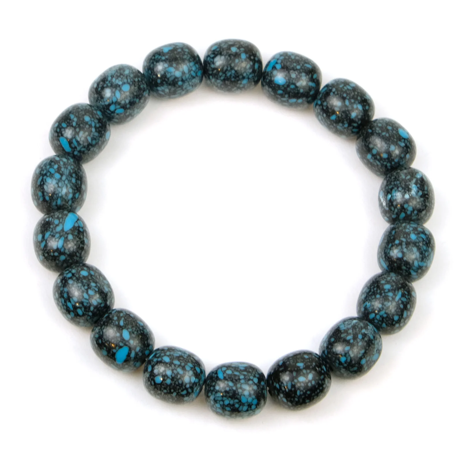 Tibetan Turquoise Stretch Bracelet 10mm - Image 3