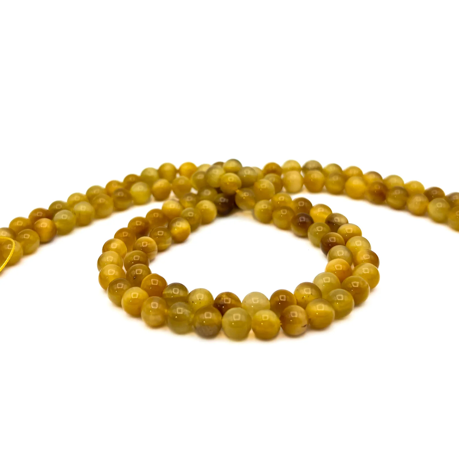 Tiger’s Eye Golden 6mm Smooth Rounds Bead Strand - Image 7