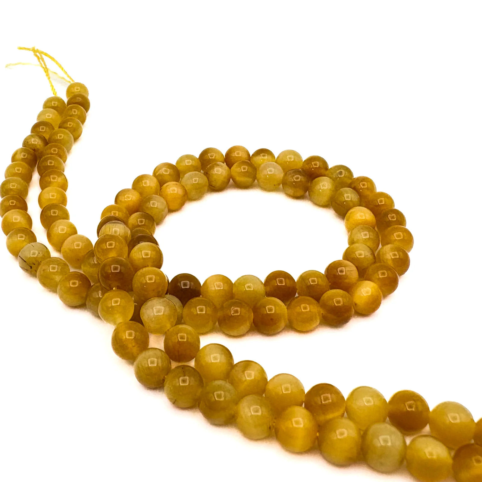 Tiger’s Eye Golden 6mm Smooth Rounds Bead Strand - Image 8