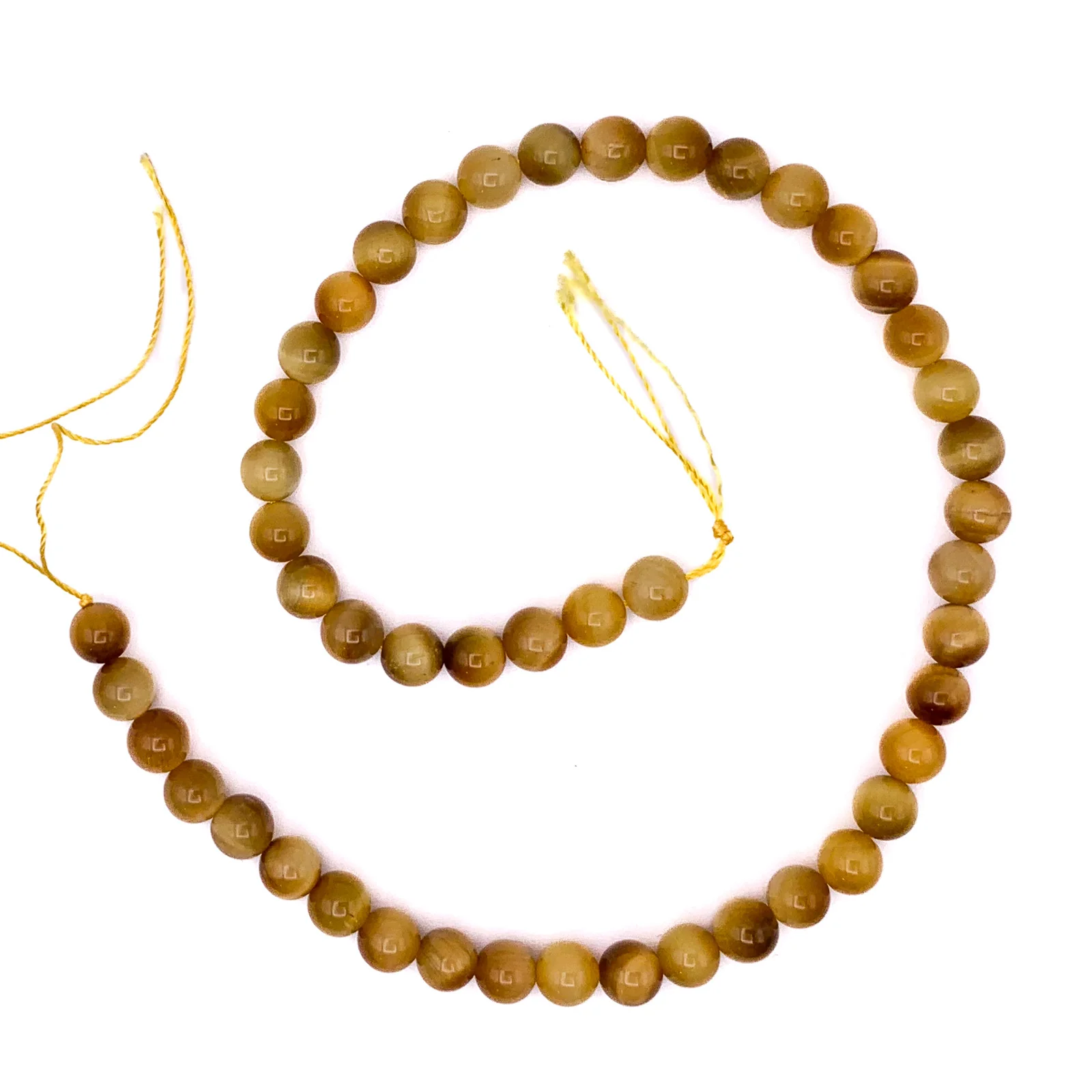 Tiger’s Eye Golden  8mm Smooth Rounds Bead Strand - Image 2
