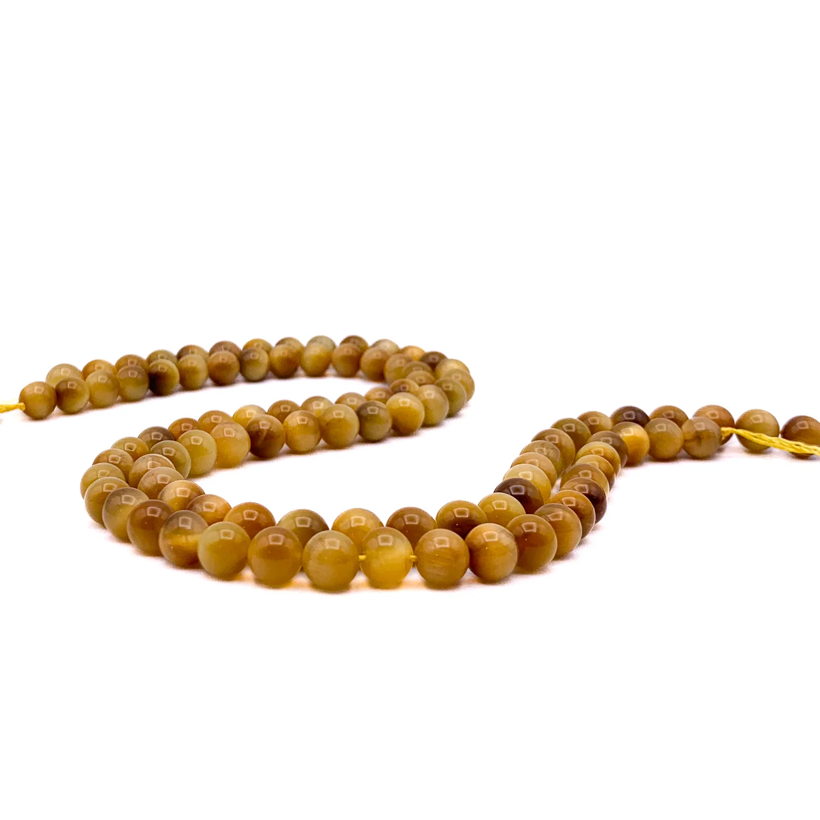 Tiger’s Eye Golden  8mm Smooth Rounds Bead Strand - Image 4