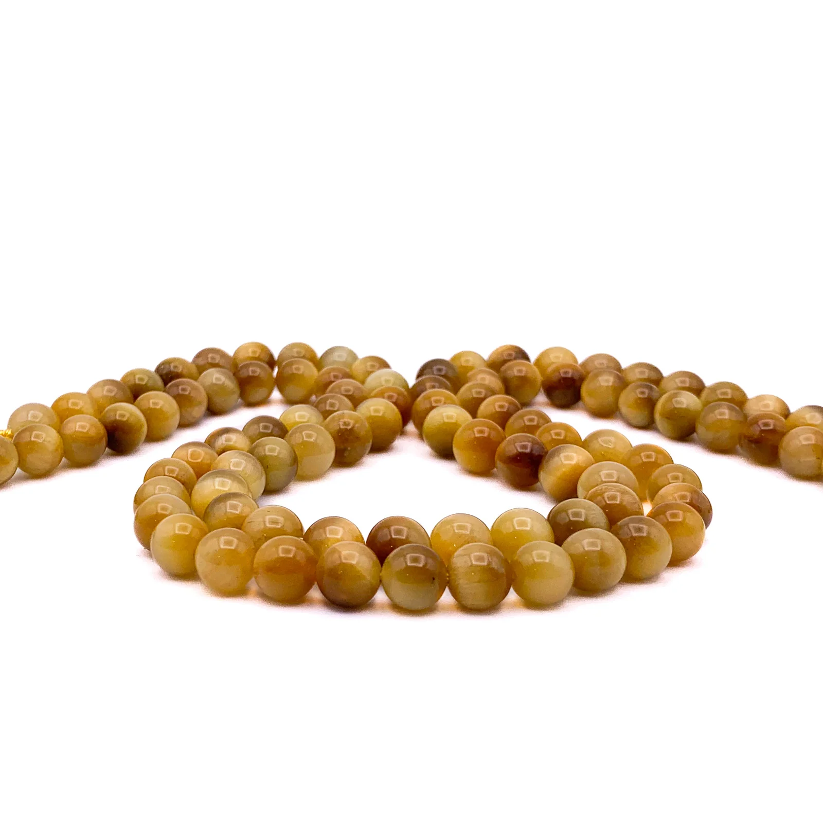 Tiger’s Eye Golden  8mm Smooth Rounds Bead Strand - Image 5