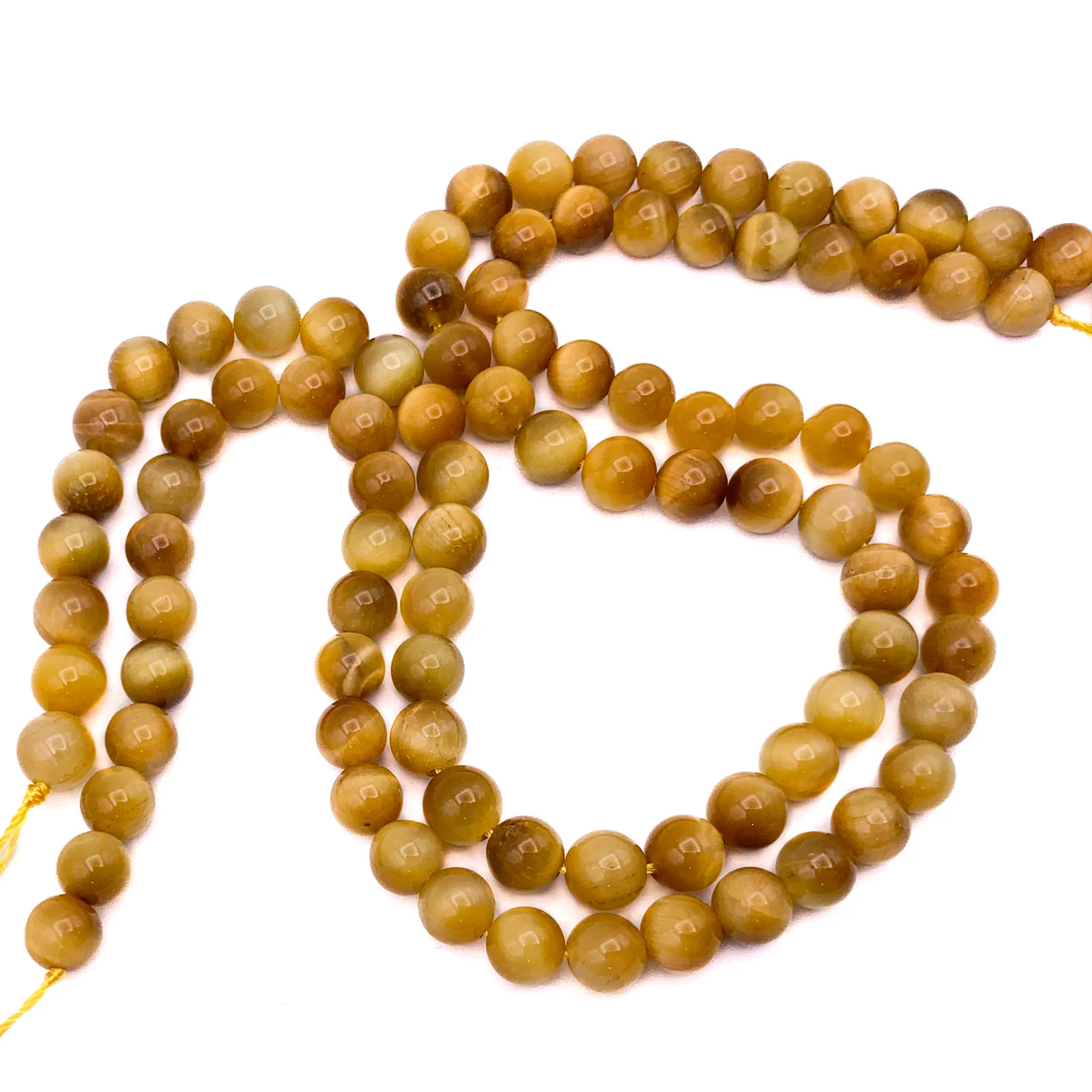Tiger’s Eye Golden  8mm Smooth Rounds Bead Strand - Image 6