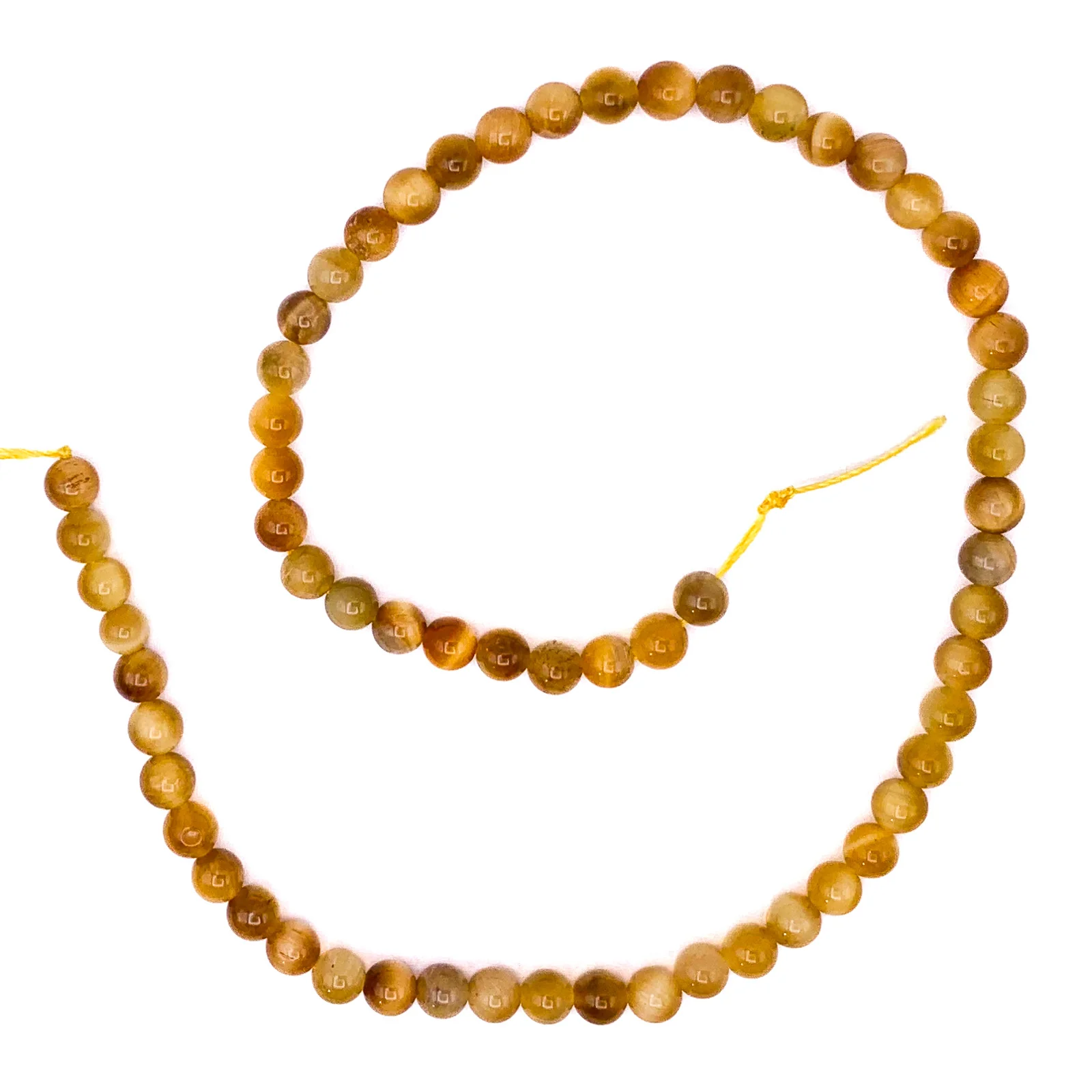 Tiger’s Eye Golden AAA 6.5mm Smooth Rounds Bead Strand - Image 2