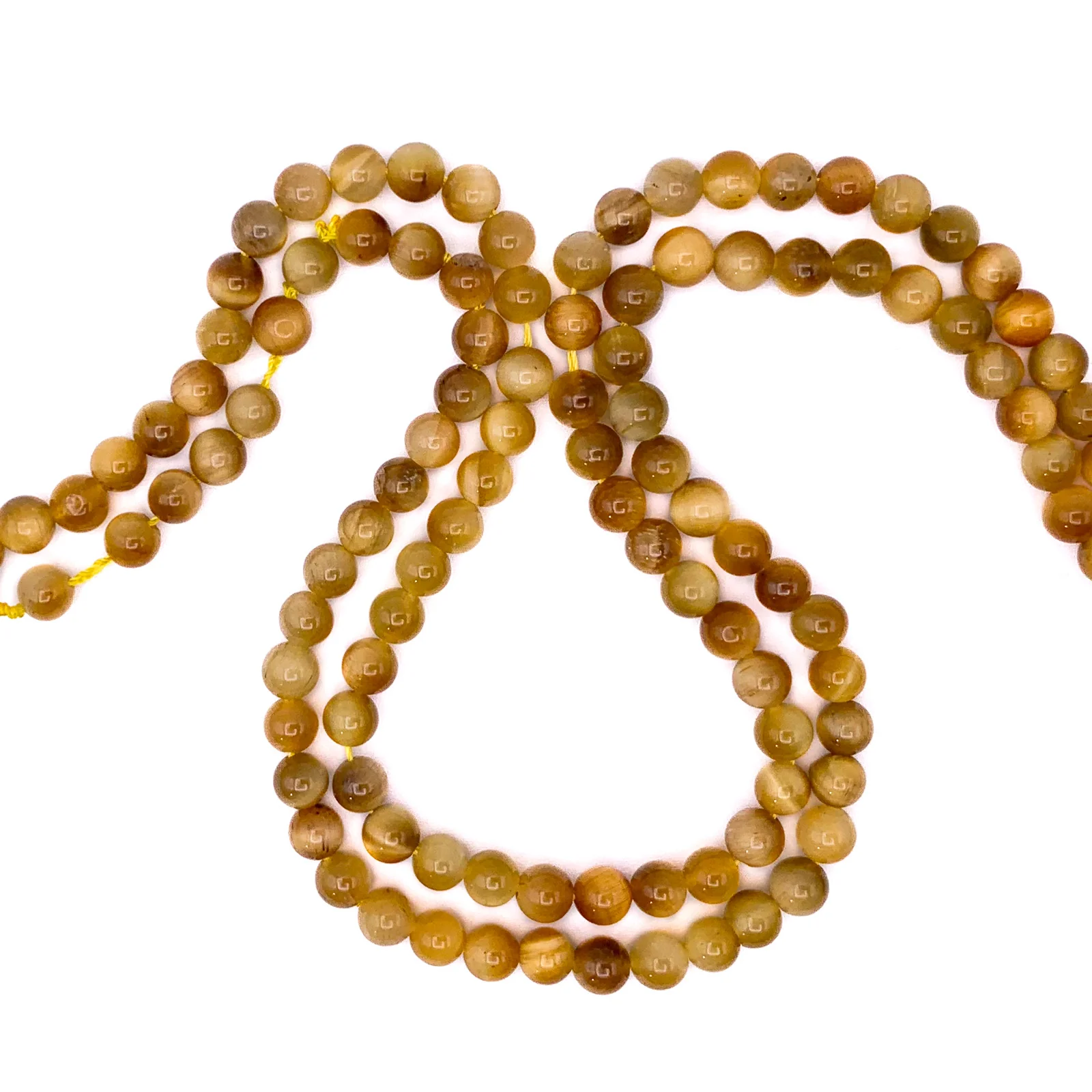 Tiger’s Eye Golden AAA 6.5mm Smooth Rounds Bead Strand - Image 3