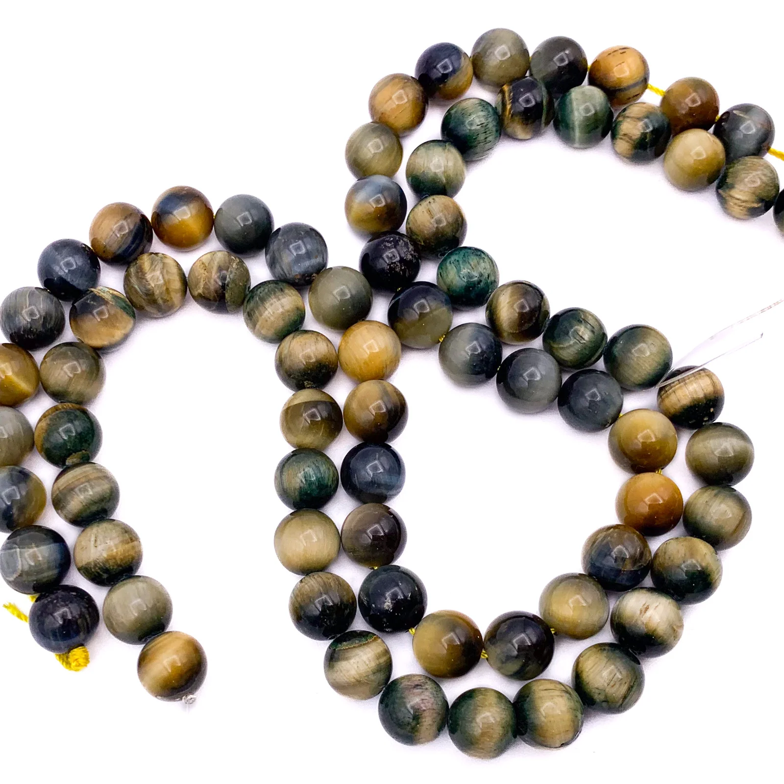 Tiger’s Eye Golden Blue 10.5mm Smooth Rounds Bead Strand - Image 3