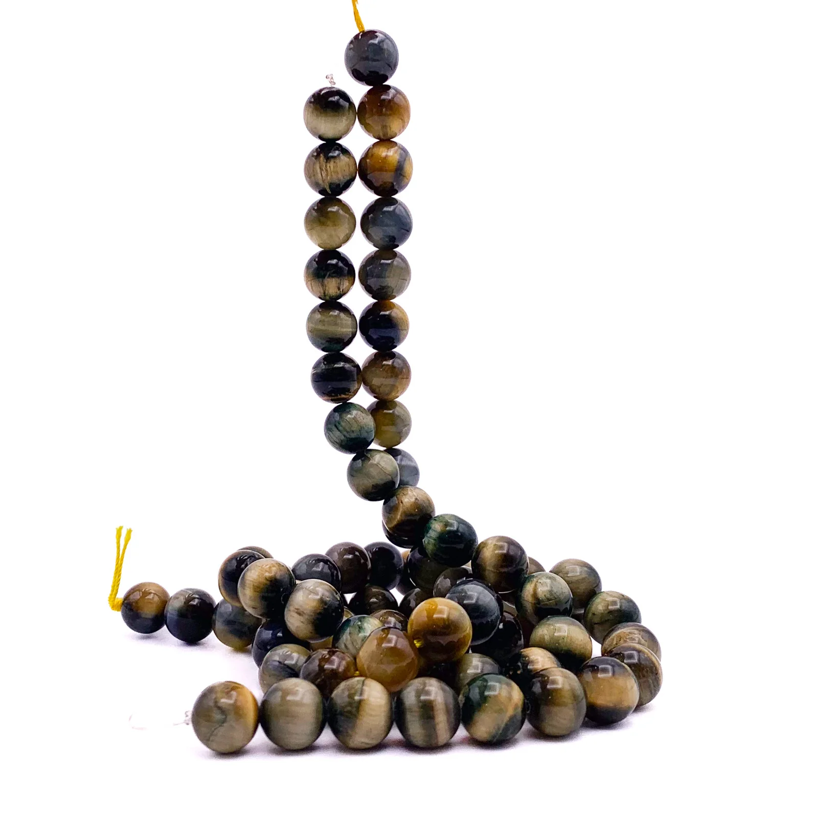 Tiger’s Eye Golden Blue 10.5mm Smooth Rounds Bead Strand - Image 7