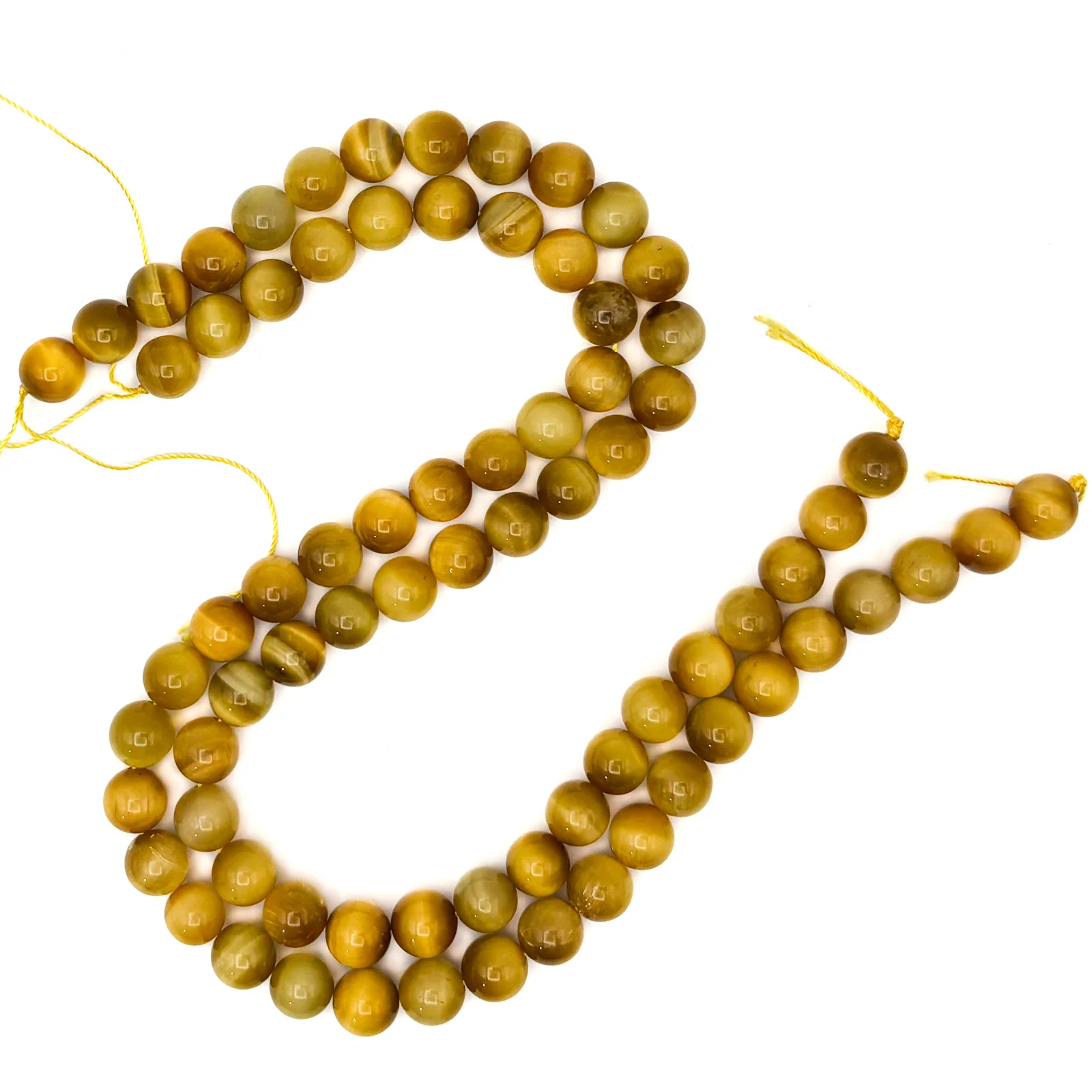 Tigers Eye Golden 12mm Smooth Rounds Bead Strand - Image 3