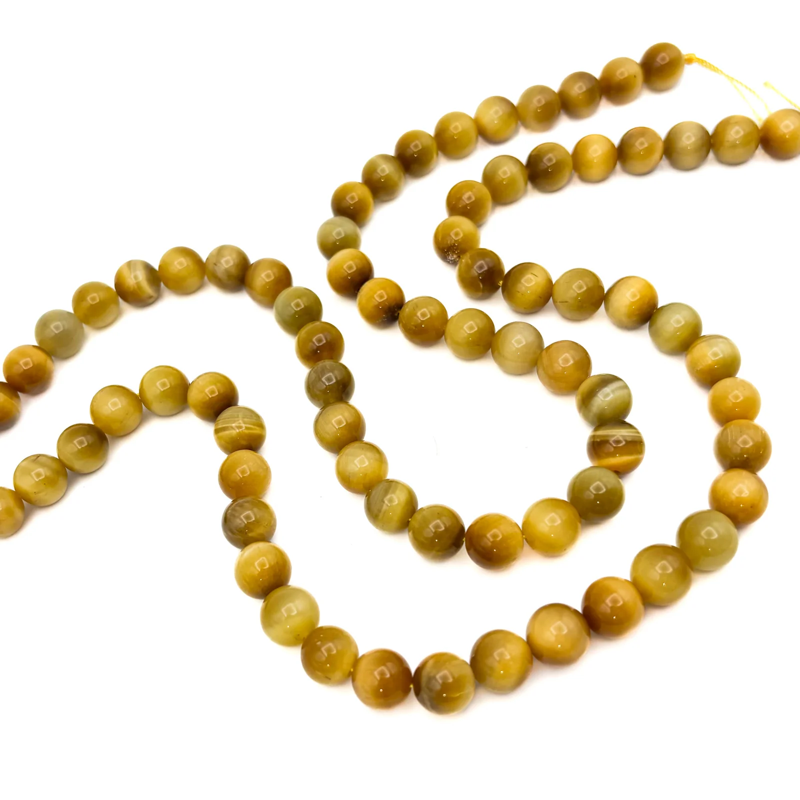 Tigers Eye Golden 12mm Smooth Rounds Bead Strand - Image 4