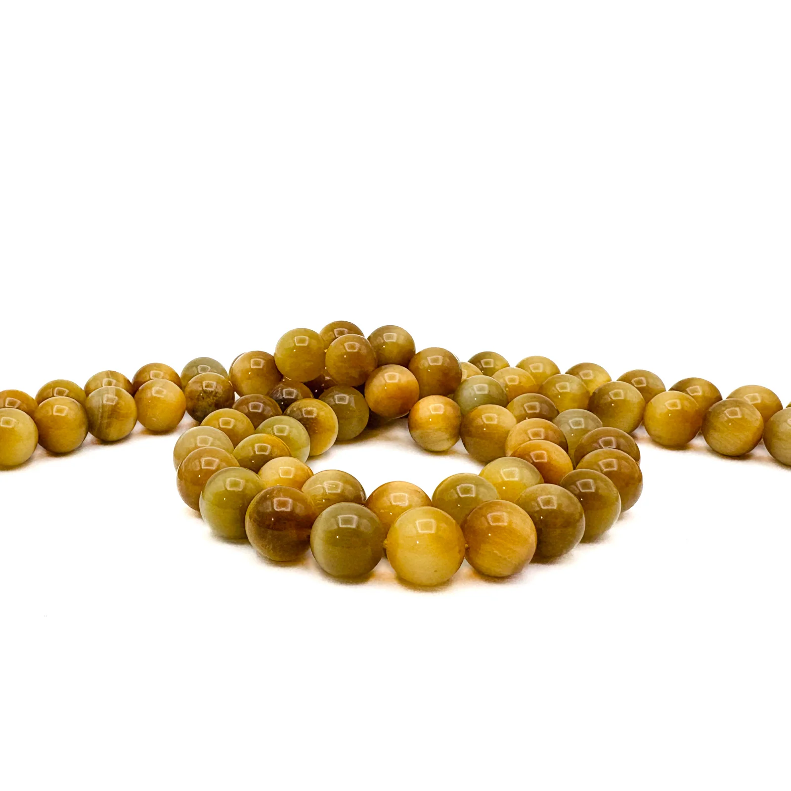 Tigers Eye Golden 12mm Smooth Rounds Bead Strand - Image 7