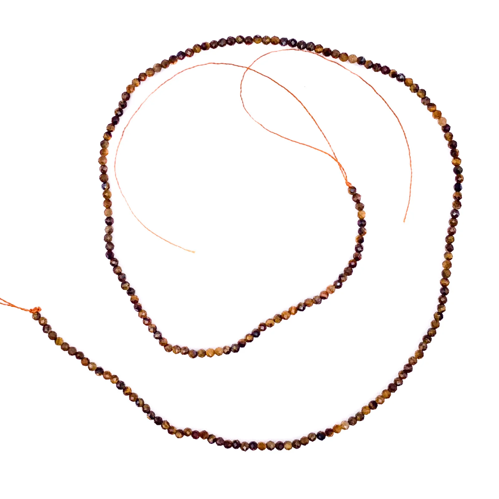 Tiger's Eye 2mm Faceted Round Bead Strand - Image 2