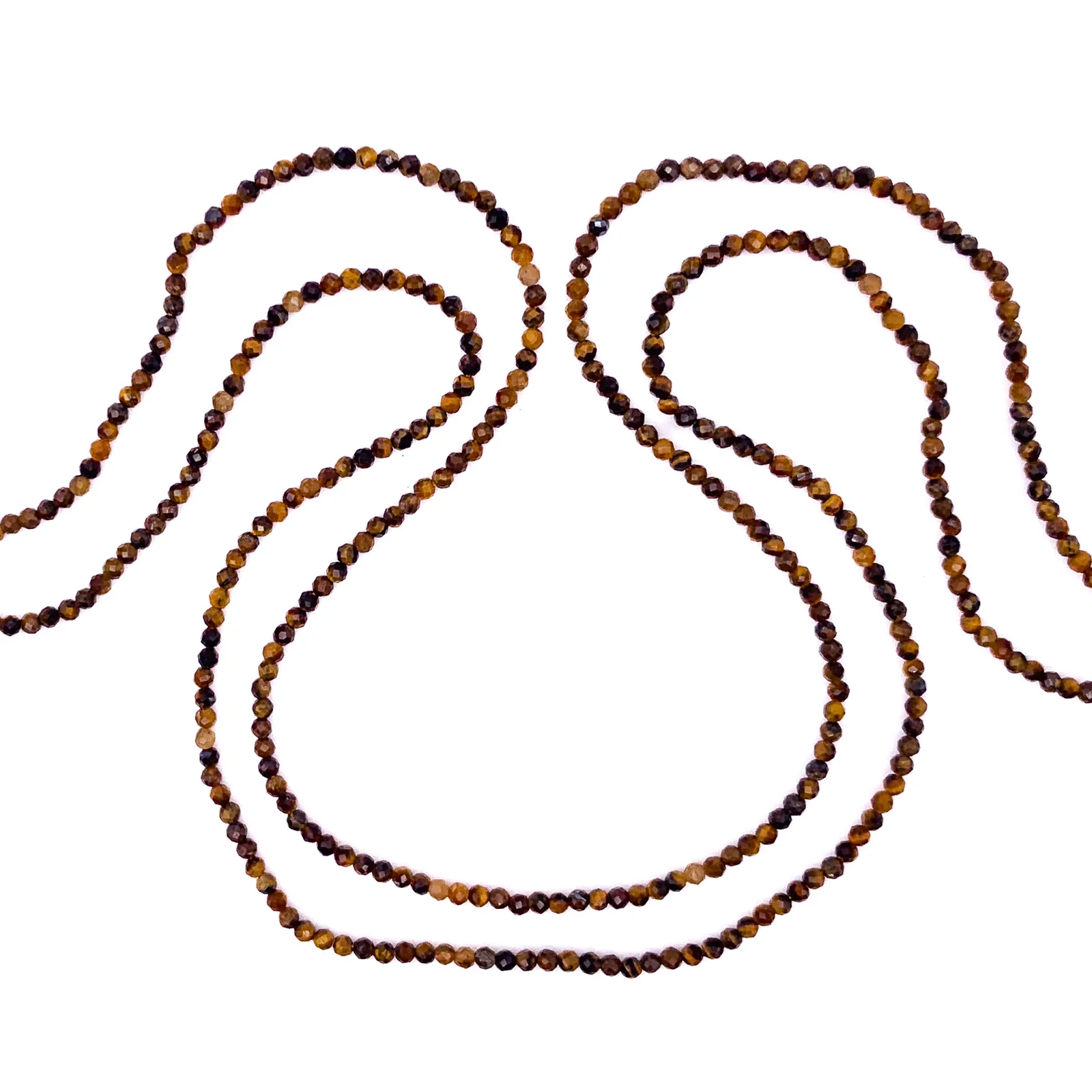 Tiger's Eye 2mm Faceted Round Bead Strand - Image 3