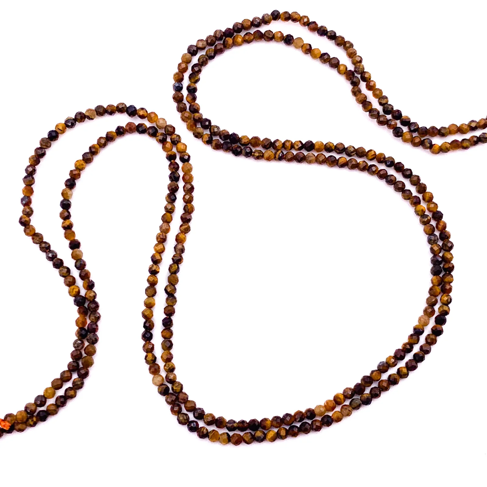 Tiger's Eye 2mm Faceted Round Bead Strand - Image 4