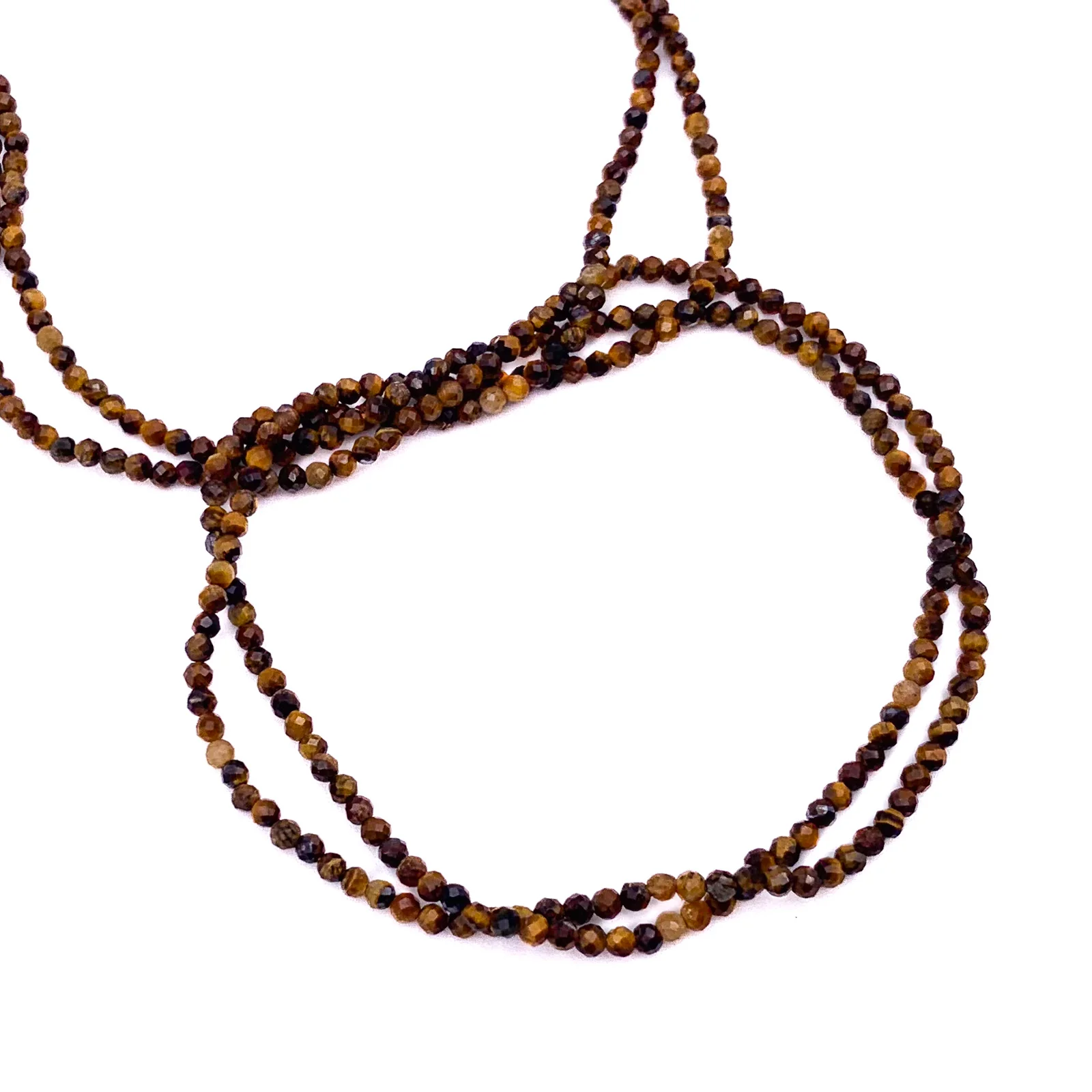 Tiger's Eye 2mm Faceted Round Bead Strand - Image 5