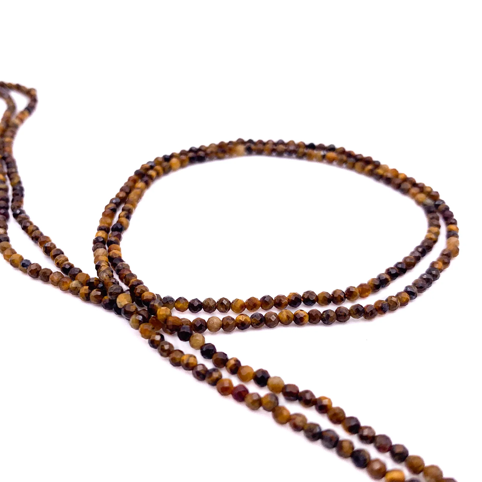 Tiger's Eye 2mm Faceted Round Bead Strand - Image 6