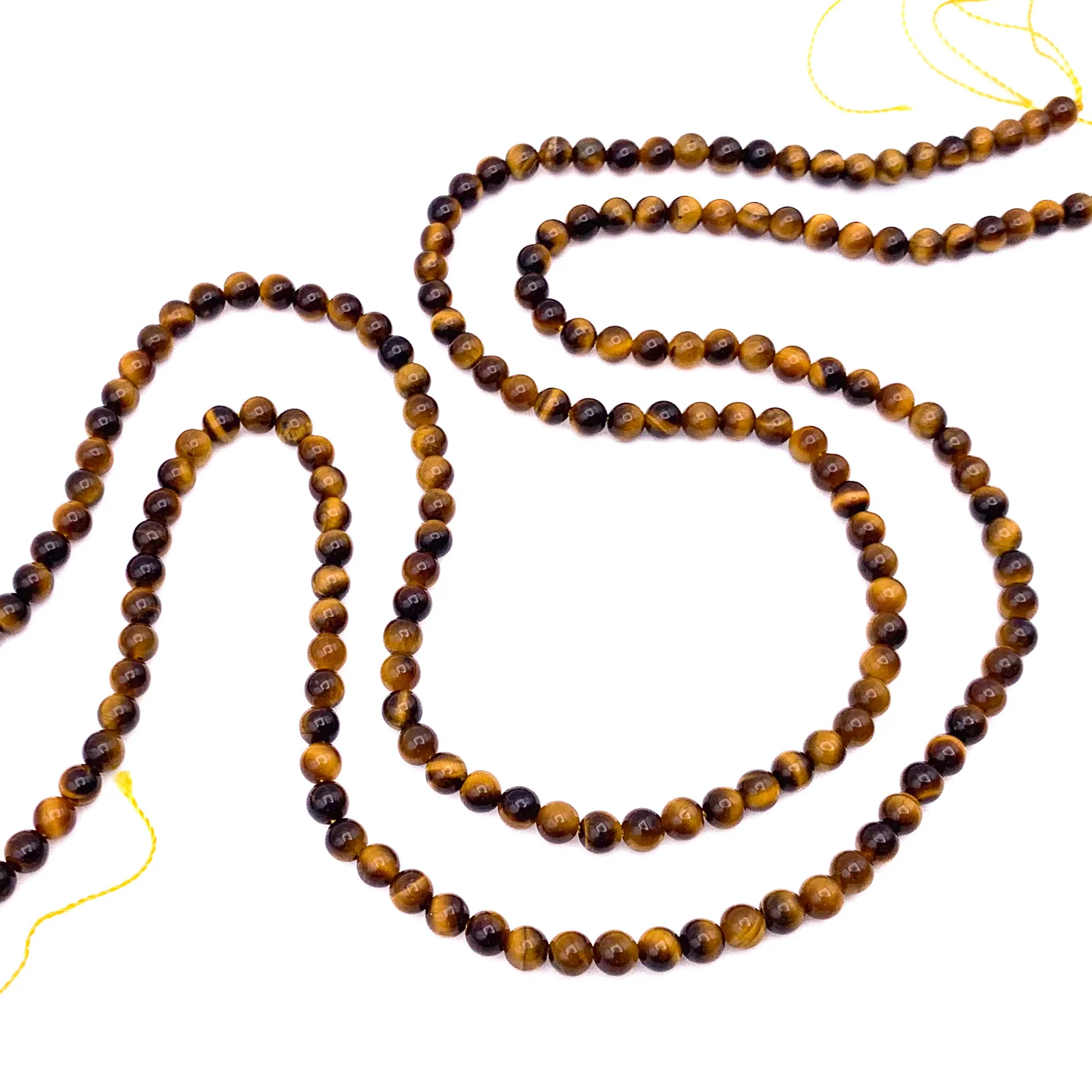 Tiger's Eye 4.5mm Smooth Rounds Bead Strand - Image 4
