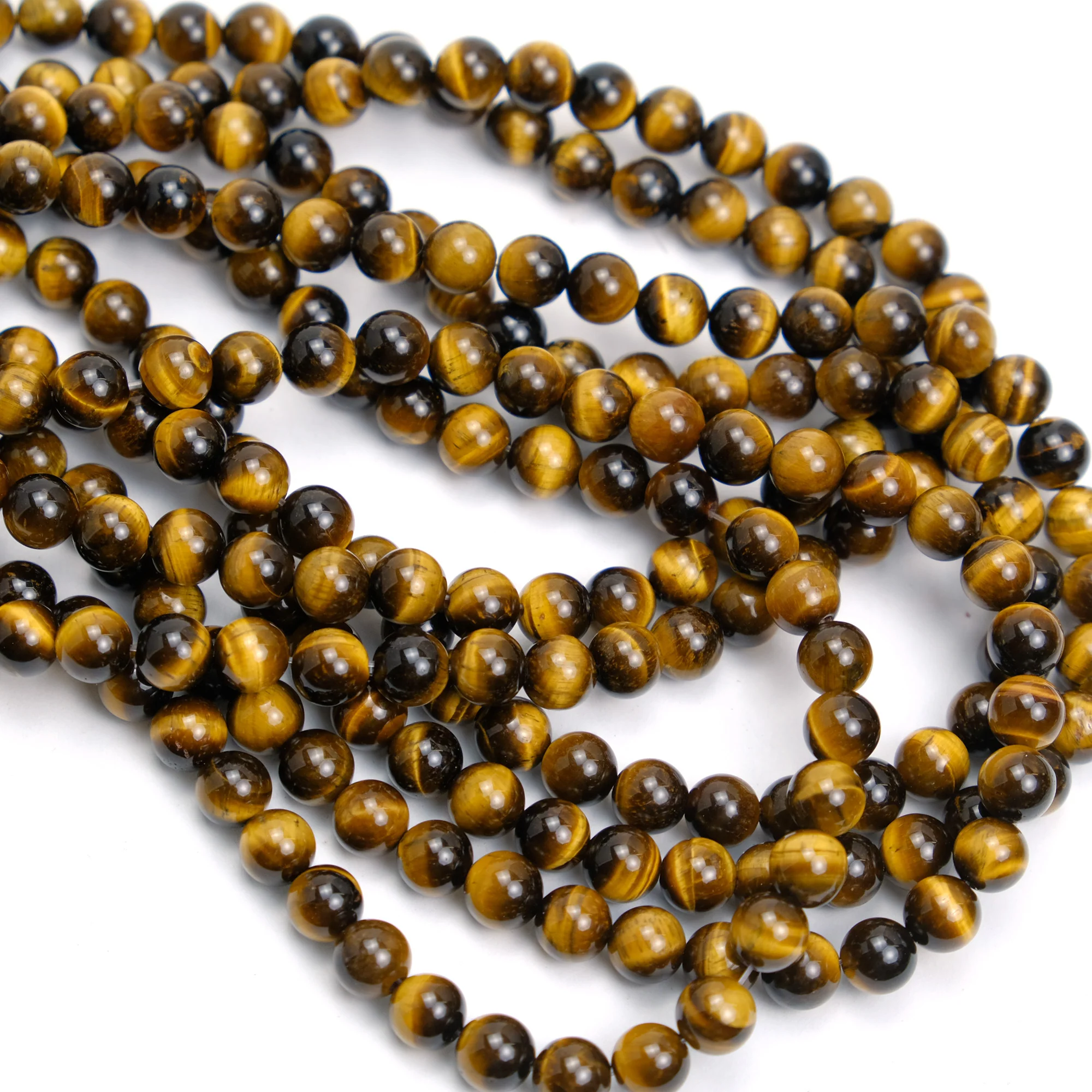 Tiger's Eye 8mm Smooth Rounds - Image 2