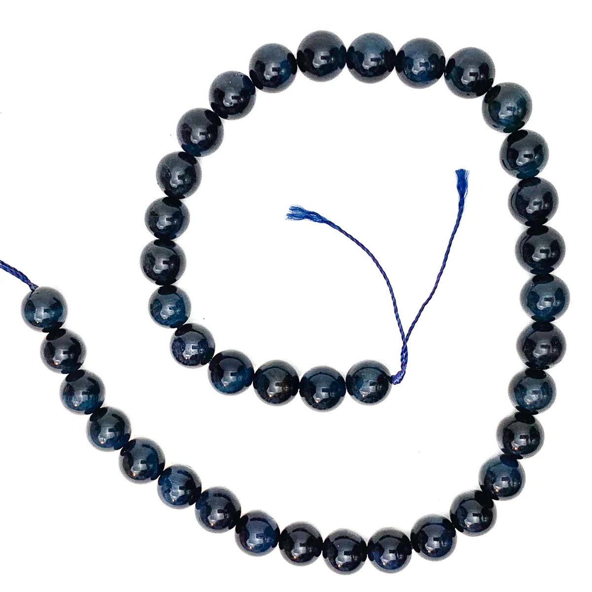 Tiger's Eye Blue 10mm Smooth Rounds Bead Strand - Image 2