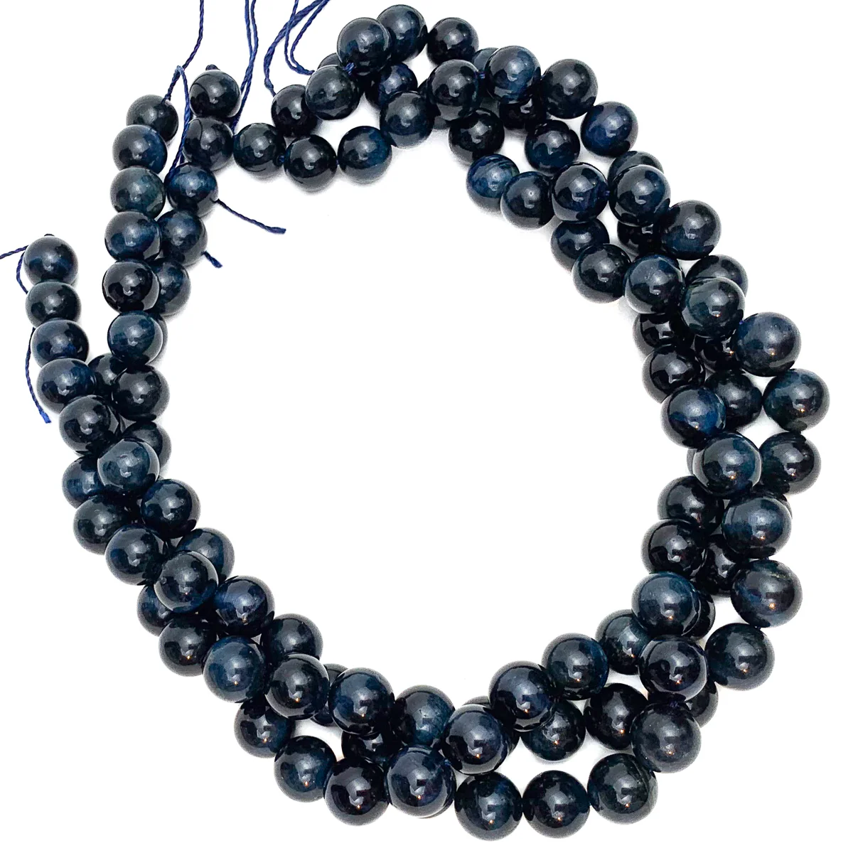 Tiger's Eye Blue 10mm Smooth Rounds Bead Strand - Image 3