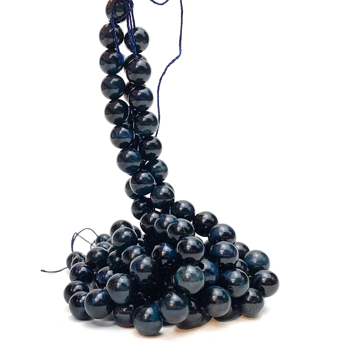 Tiger's Eye Blue 10mm Smooth Rounds Bead Strand - Image 5