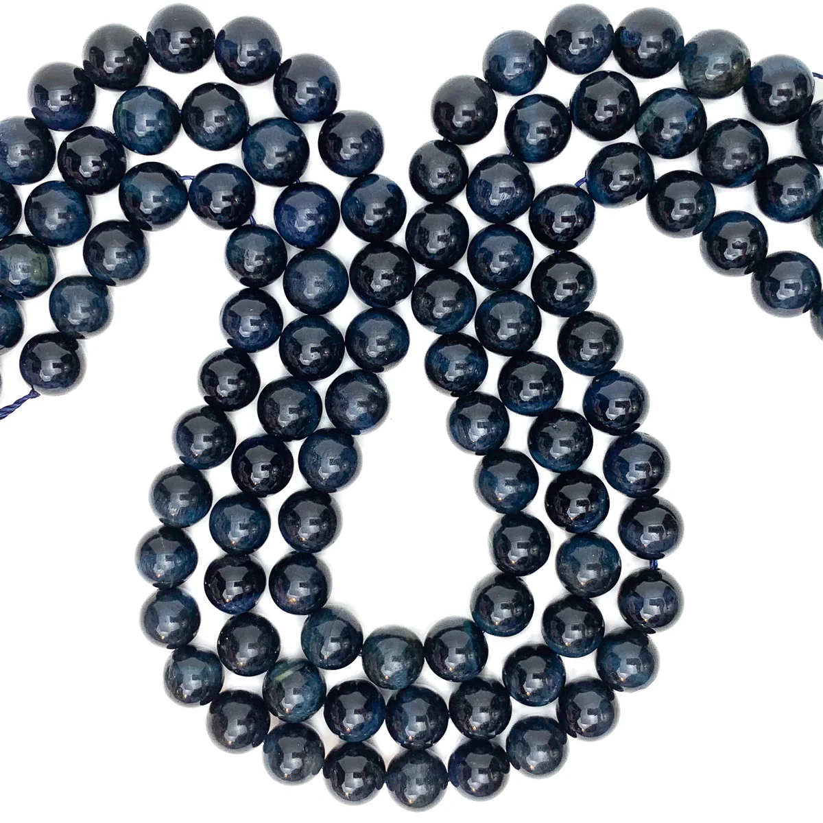 Tiger's Eye Blue 10mm Smooth Rounds Bead Strand - Image 6