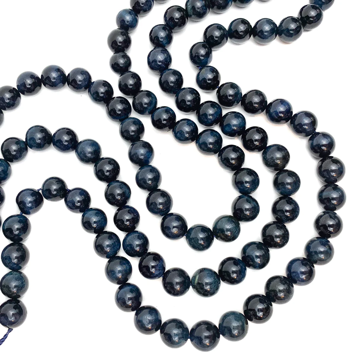 Tiger's Eye Blue 10mm Smooth Rounds Bead Strand - Image 7