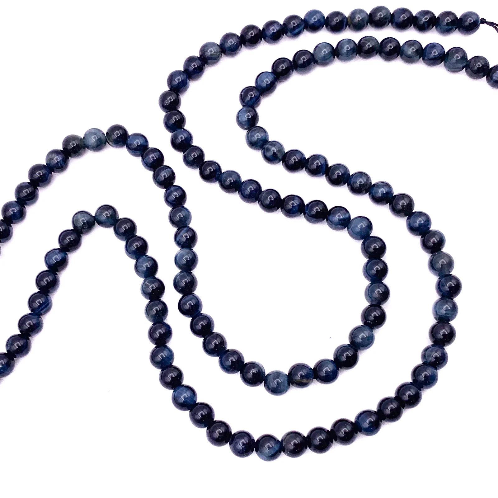 Tigers Eye Blue 6.5mm Smooth Rounds Bead Strand - Image 3