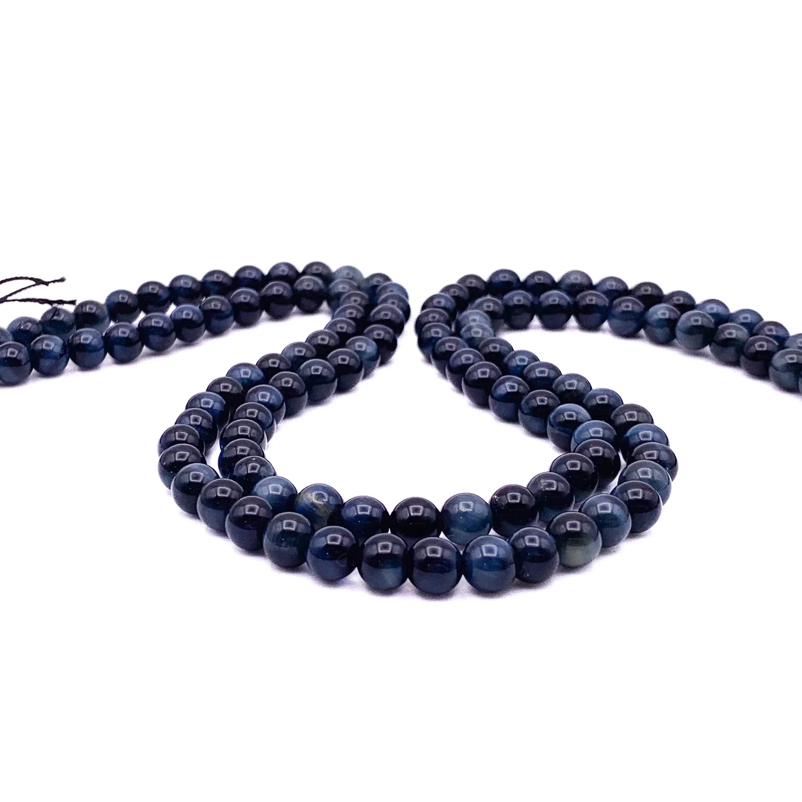 Tigers Eye Blue 6.5mm Smooth Rounds Bead Strand - Image 4