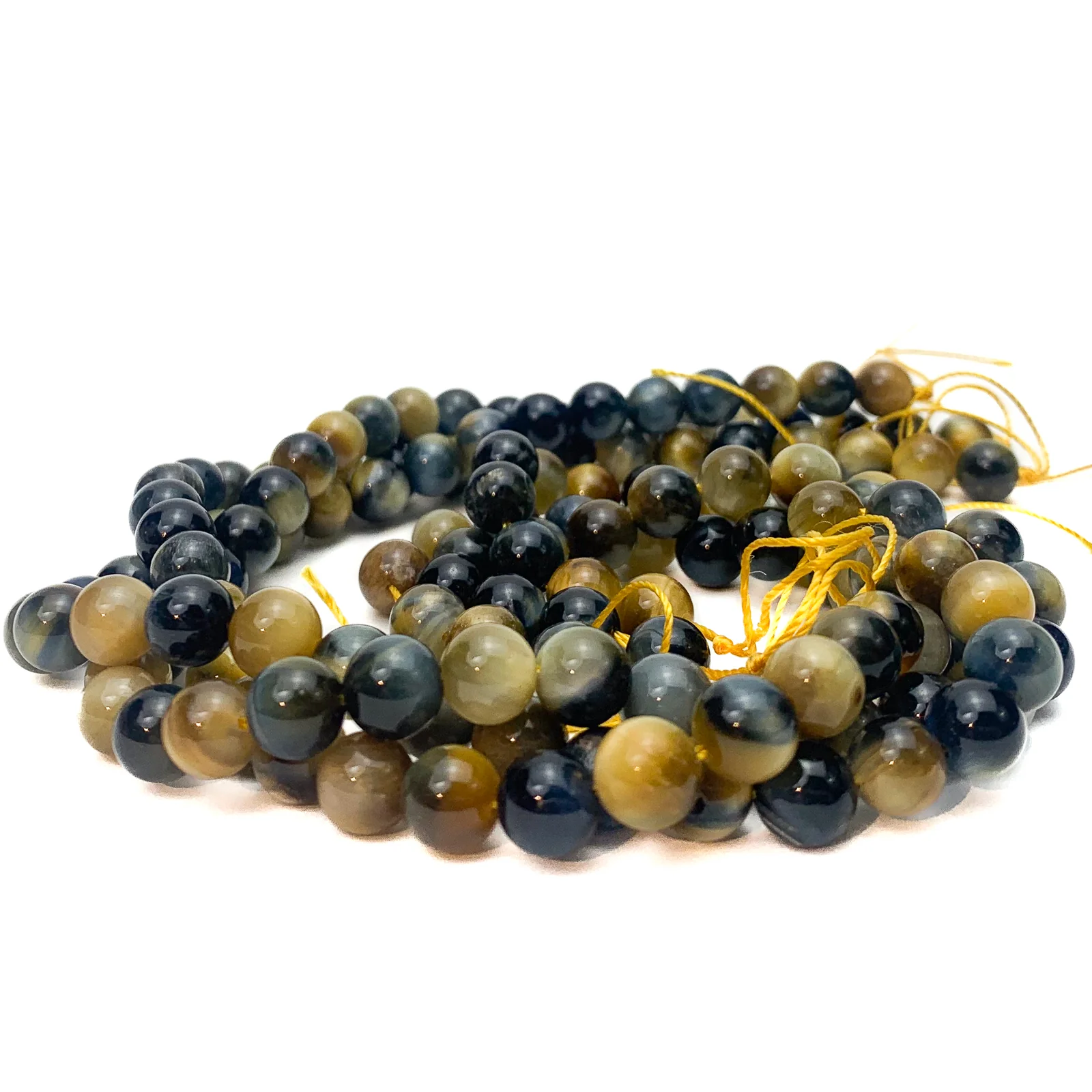 Tiger's Eye Blue / Golden  8mm Smooth Rounds Bead Strand - Image 3