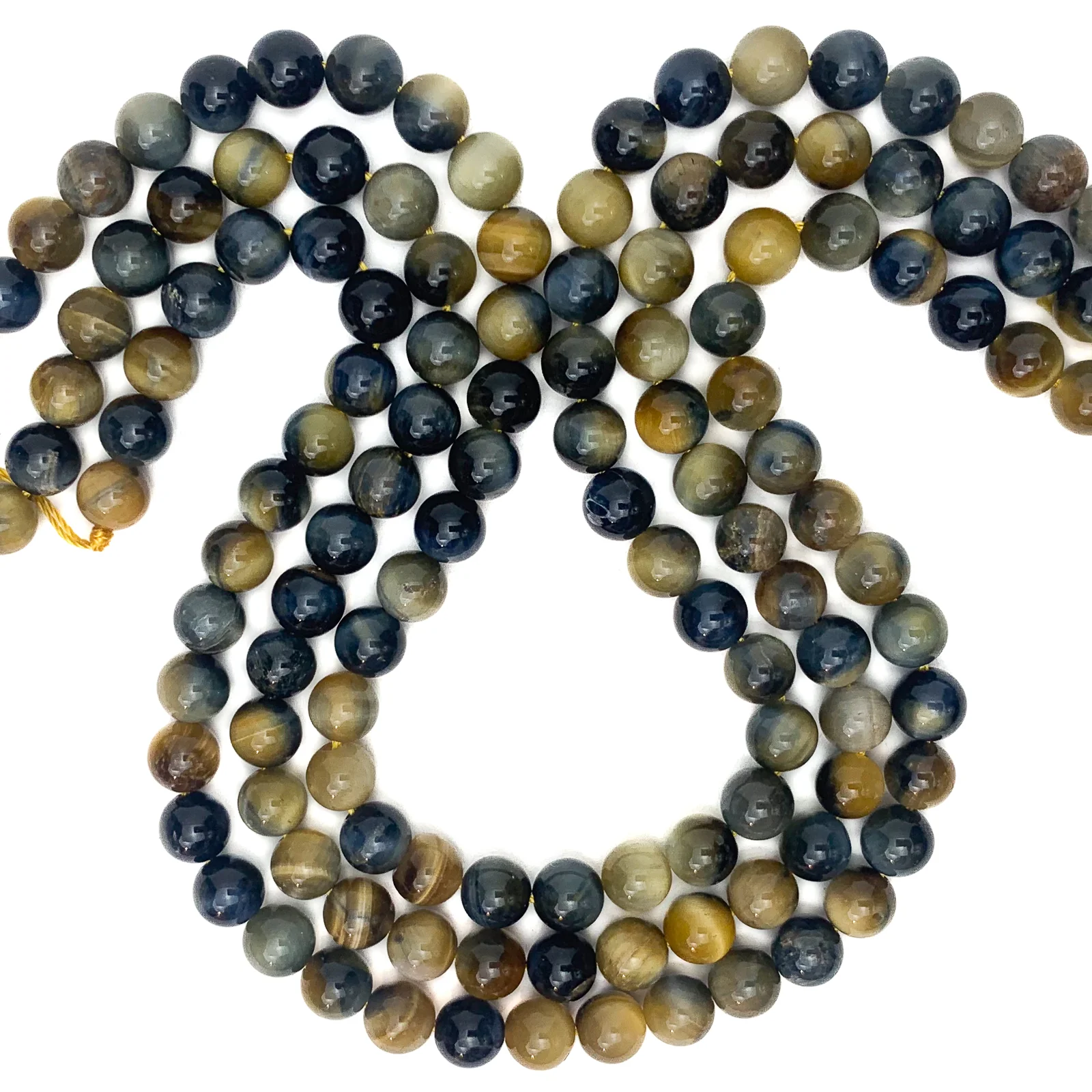 Tiger's Eye Blue / Golden  8mm Smooth Rounds Bead Strand - Image 5