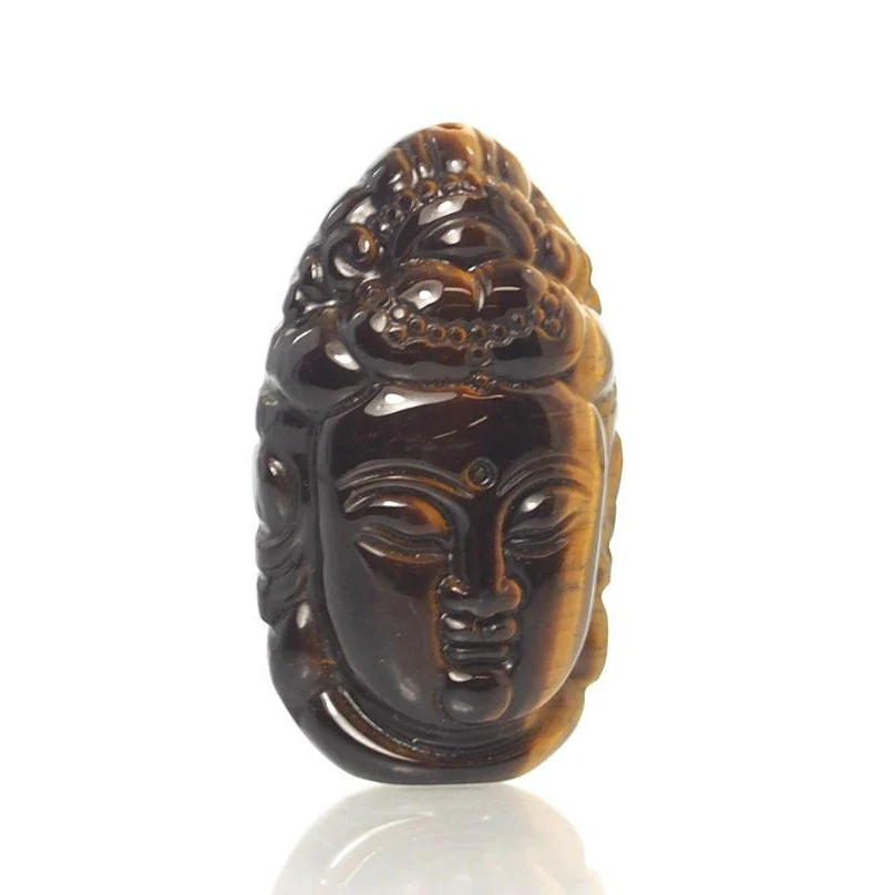Tiger's Eye Buddha Face Pendant - Image 2