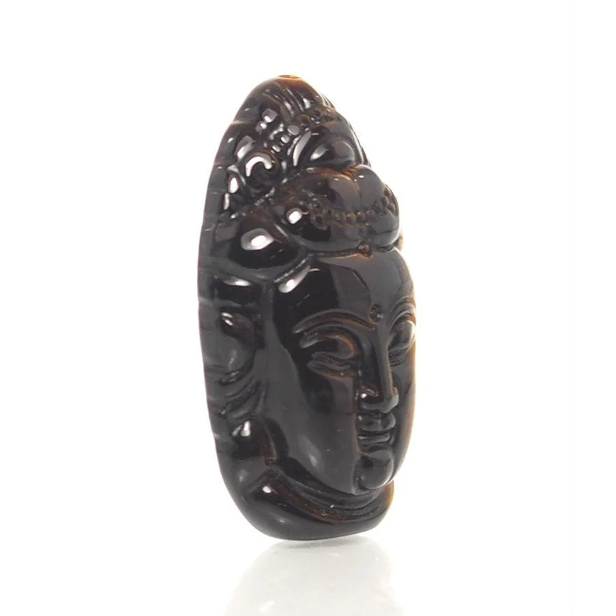 Tiger's Eye Buddha Face Pendant - Image 3