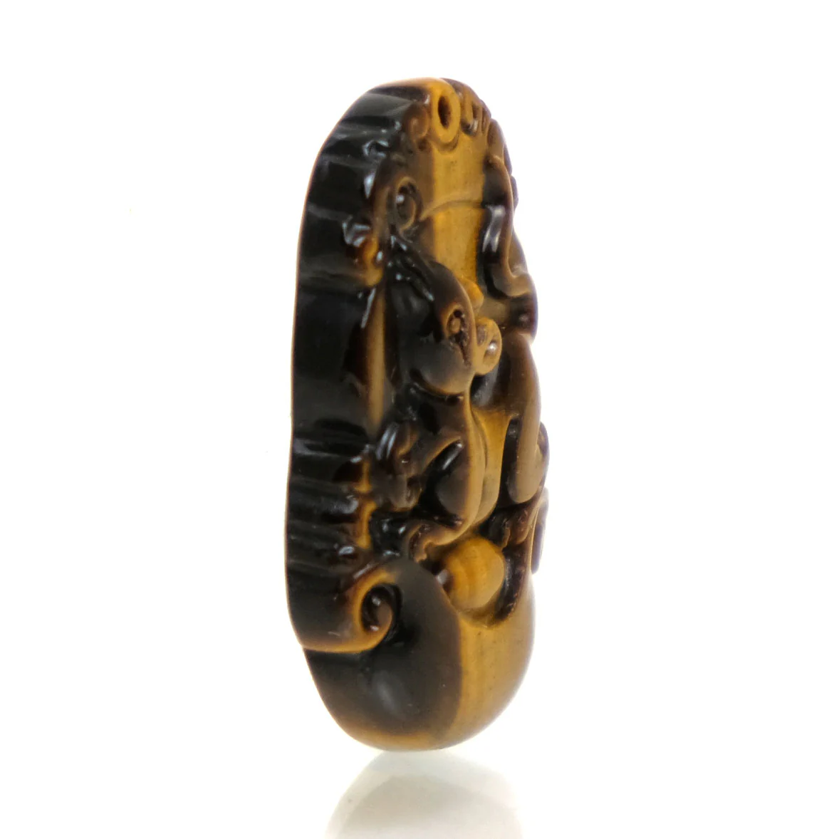 Tiger's Eye Chinese Zodiac Pendant, Rat - Image 2